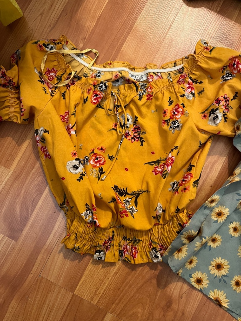 Kids Crop Top Yellow Floral Size L Speed Limit